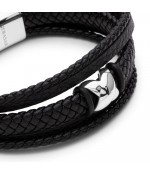 LEATHER BRACELET FLAKE SILVER